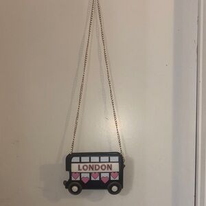 Betsey Johnson Black and Pink Double-Decker Bus Bag